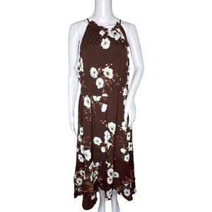 EST. 1946 Dress‎ Womens 18/20 Brown White Floral Fit & Flare Party Wedding Guest
